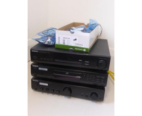 KENWOOD HI FI COMPRISING TUNER, AMPLIFIER AND DPF 3030 CD PLAYER TOGETHER WITH A PAIR OF MISSION SPEAKERS