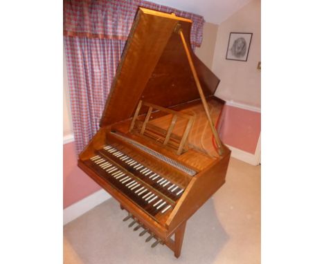MODERN LIGHT OAK HARPSICHORD BY ROBERT GOBLE, DATED 1970 (EX. PROF. PETER EVANS) APPROX. 97.5 X 220 cmIMPORTANT NOTE - If bid