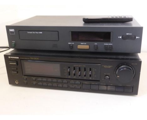 NAD COMPACT DISC PLAYER MODEL 5425 WITH REMOTE CONTROL AND A PIONEER STEREO RECEIVER SX-1300, 24 PRESETS, GRAPHIC EQUALISER