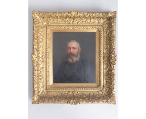 ENGLISH SCHOOL, 19TH CENTURY PORTRAIT OF A BEARDED GENTLEMAN, HALF LENGTH, OIL ON RELINED CANVAS WITH GOOD QUALITY FRAME, APP