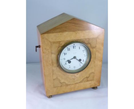 MAPLE MANTLE CLOCK, SAMUEL MARTI MEDAILLE D'OR, PARIS 1900, 4 INCH DIAL SIGNED DUPREE YOUNG, EXETER