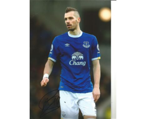  Morgan Schneiderlin Everton Signed 12 x 8 inch football photo. All autographs come with a Certificate of Authenticity. We co