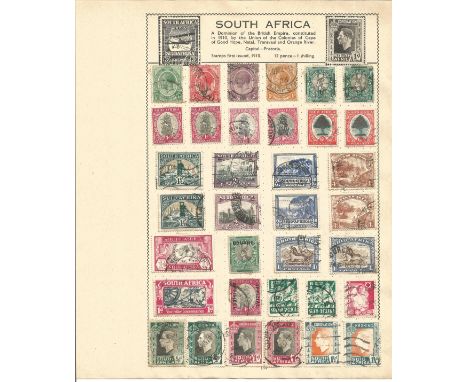 British Commonwealth stamp collection 6 loose album leaves countries include South Africa and South West Africa. We combine p