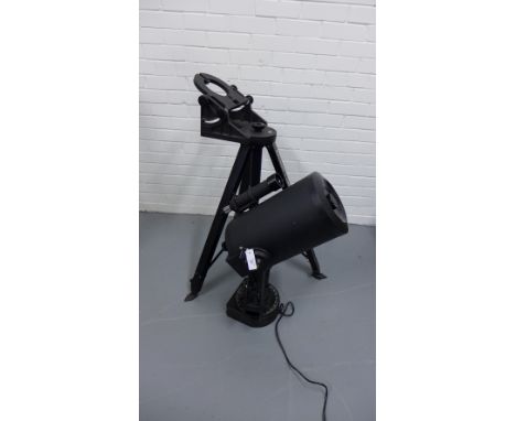 Bausch and Lomb Criterion 8 inch Equatorial telescope on tripod stand, complete with eye lenses and storage trunk 