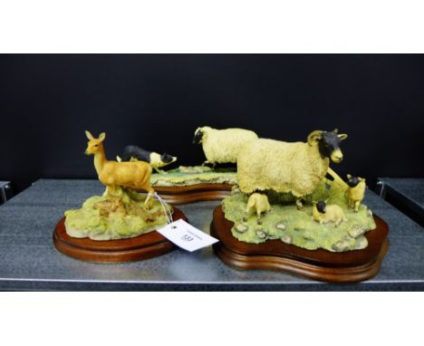 Three Border Fine Arts figure groups to include two Ayres sheep groups from the James Heriot series and another entitled 'Dee