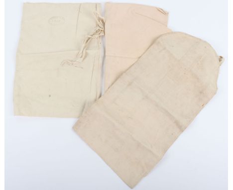 Army Wash Roll and Bags: WW1 1917 stamped wash bag another  bag and roll stamped 1941 and 1942 with makers. 3 items 