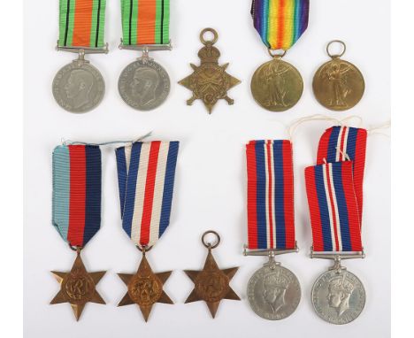 Mixed collection of 10 First and Second World campaign medals, 1914-15 Star medal, “3558 PTE T. EDGE D. OF LANC. O.Y”. Thomas