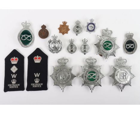 Collection of British Police Helmet Plates and Cap Badges. Lot includes Helmet Plates to the Staffordshire, West Midlands & S