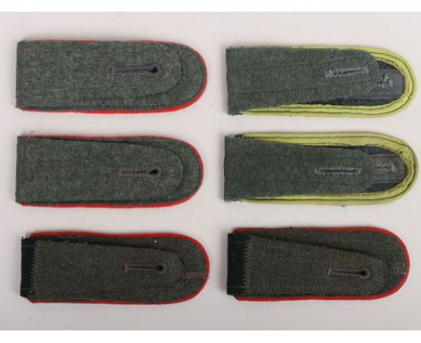 WW2 German Army Should Boards: Three matched pairs , one piped green, one piped red and NCOs pair. 3 items 