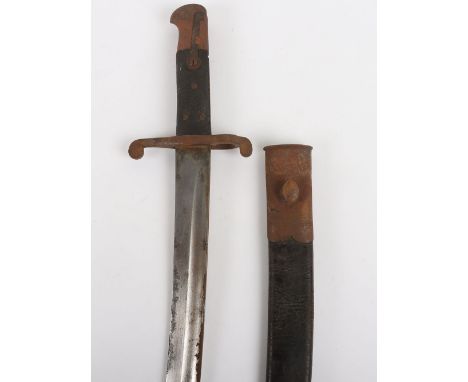 Victorian 1856 Pattern Yataghan Sword Bayonet: Blade is maker stamped in clean condition but surface rust on other metal to b