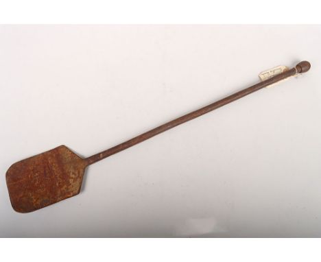 Rare WW1 All Steel Tunnellers Pioneer Entrenching Tool: Spade tool is all one piece and has a long shaft with  bulbous end, 6