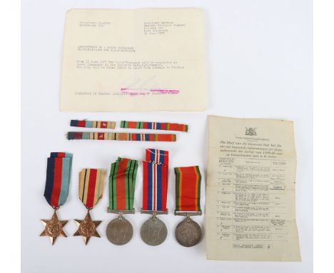 An unusual group of 5 Second World War medals for service in the South African armed forces. 1939-45 Star Medal, Africa Star 