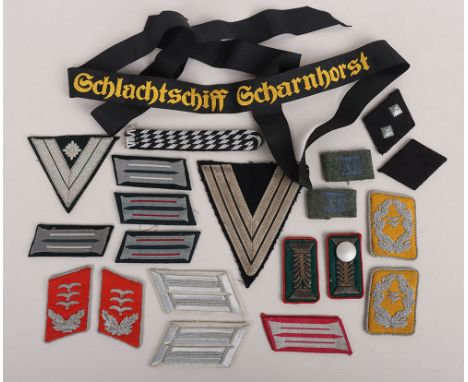 WW2 German Cloth Insignia: Mostly WW2 period to include rank badges, army slip on numbers, Luftwaffe and army collars , shoul