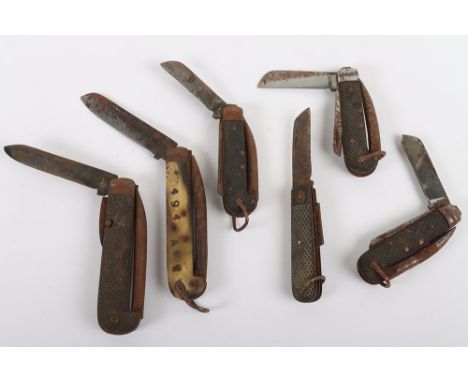 6x Military Clasp Knives, being of WW1, WW2 & Post WW2 vintage. Various sizes and conditions