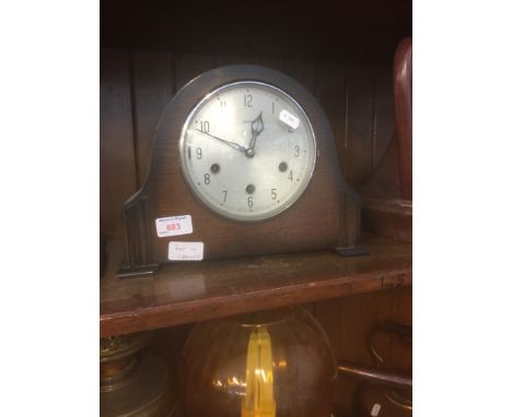 WESTMINSTER CHIME OAK MANTEL CLOCK