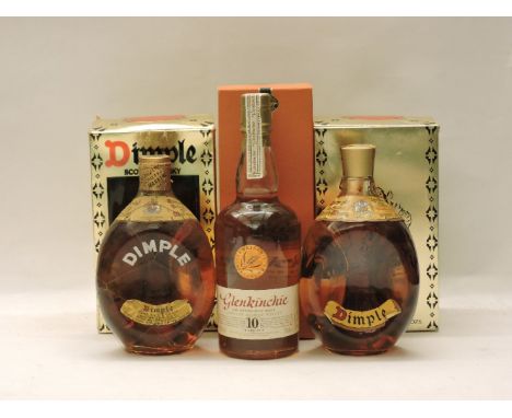 Assorted Whisky to include one bottle each: Dimple Haig, (wired bottle with ‘flip top); Dimple Haig, (boxed); Glenkinchie, Th
