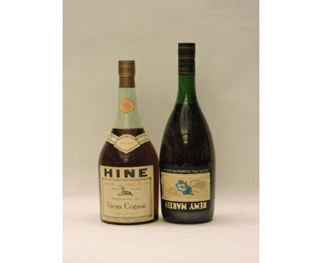 Assorted Cognac to include: Hine Vieux Cognac VSOP, one bottle (size 2 pints 8 fl ozs); Remy Martin VS, Petite Fine Champagne
