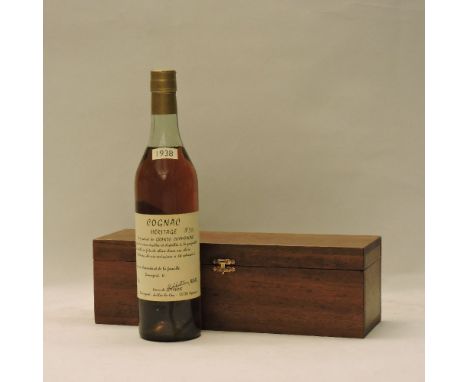Henri de Lotherie, Segonzac Cognac Heritage No 38, 1938, one bottle (purchased from Fortnum &amp; Mason, own wooden presentat