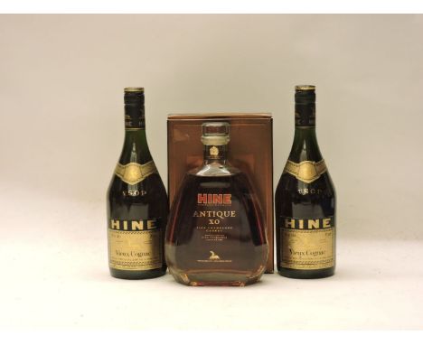 Assorted Hine to include: VSOP Vieux Cognac, two bottles (boxed); Hine Antique, XO, one bottle (boxed), three bottles in tota