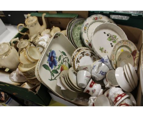 TWO TRAYS OF ASSORTED CHINA TO INCLUDE GROSVENOR CHINA, SPODE ETC. 