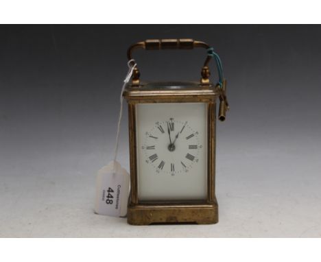 AN ANTIQUE FRENCH 8 DAYS STRIKING CARRIAGE CLOCK