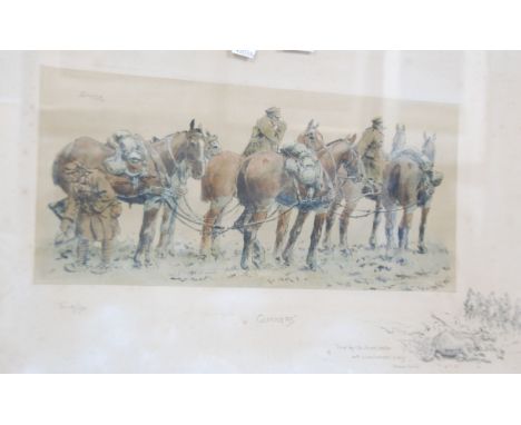 SNAFFLES ARTIST SIGNED COLOUR PRINT 'Gunners' 7 3/4" x 17 1/2" (19.8cm x 44.5cm)