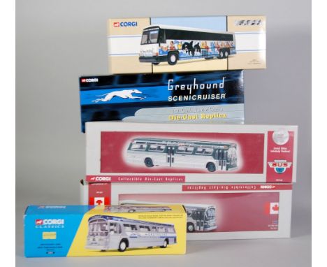 TWO CORGI 1:50 LARGE SCALE LIMITED EDITION MINT AND BOXED MODELS OF SINGLE DECK BUSSES, viz New York - GM Fishbowl Bus and di