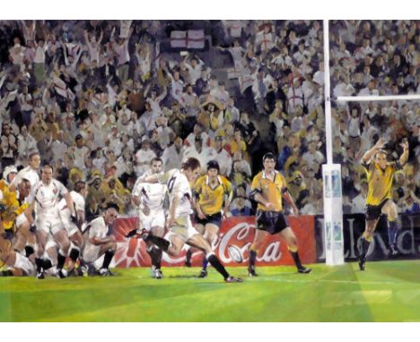 DARREN BAKER  ARTIST AND PLAYER SIGNED LIMITED EDITION COLOUR PRINT  'Deliverance' (343/500)  16" x 21 1/2" (40.7cm x 54.6cm)