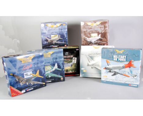 FIVE CORGI 'AVIATION ARCHIVE' MINT AND BOXED 1:144 SCALE MODELS OF WORLD WAR II MILITARY AIRCRAFT, includes Boeing 299 Fortre