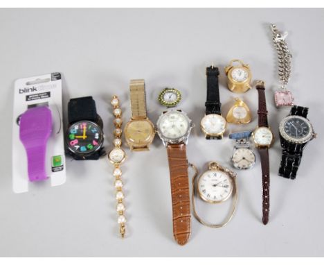 TWENTY EIGHT LADY'S AND GENT'S WRIST AND PENDANT WATCHES, including AVIA, CITIZEN, SEKONDA AND TIMEX, AND TWO WATCH MOVEMENTS