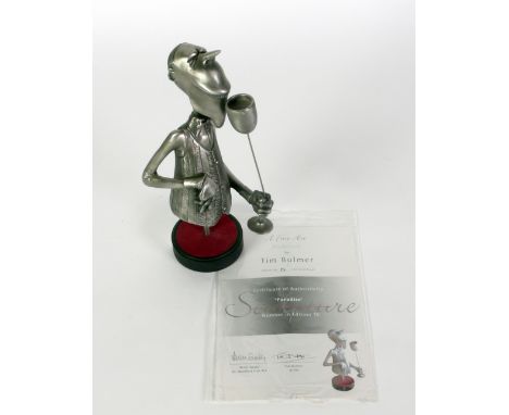 TIM BULMER LIMITED EDITION COMPOSITION AND METAL COATED PORTRAIT SCULPTURE  'Paradise' (26/30) 10" (25.4cm) high overall  wit