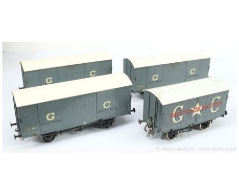 Kit / Scratchbuilt Gauge 1 1/32nd scale group of GC (Great Central) Goods Wagons consisting of 4-wheel Long Wheelbase 15-ton 