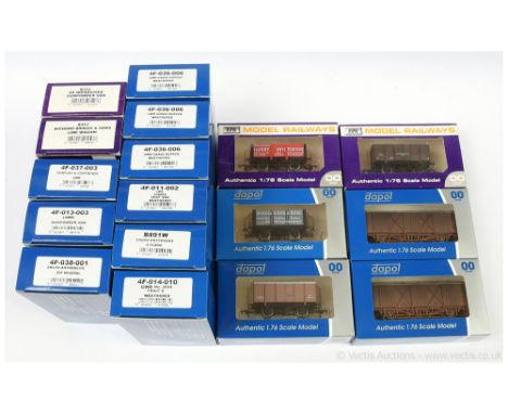 Dapol OO Gauge a group of Private Owner Wagons consisting of Gunpowder Van, GWR Fruit Van, Enoch Haythorne Open, Ventilated V