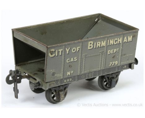 Carette Gauge 1 "City of Birmingham" Gas Department Hopper. Wagon fitted with cast wheels, generally Good Plus.