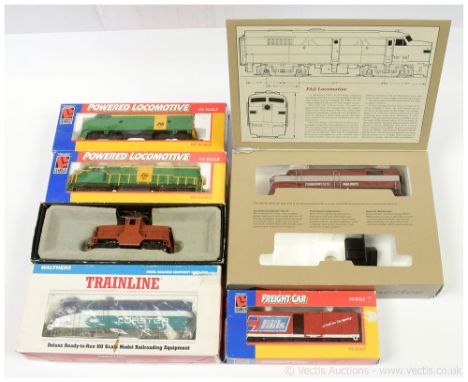 HO USA and Australian Outline Locos and Rolling Stock comprising Proto 2000 8310 Commonwealth Railways red and white livery A