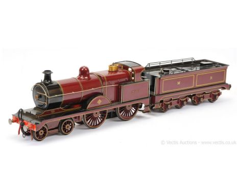 Paul Forsyth Gauge 1 10mm scale 4-4-0 Loco and Tender Midland Railway lined maroon Class 3 No.2782, live steam. Fitted with s