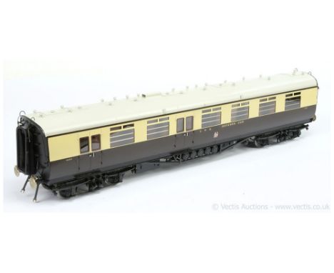 Custom Carriages Gauge 1 1/32nd scale GWR 61ft Kitchen Car - Cornish Riviera Stock No.9598.  Frosted glass to one coach side,