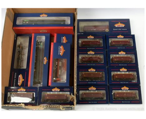Bachmann OO Gauge Goods Wagons (some duplication) comprising 2 x 38-220B BP black livery Bogie Tank Wagon (factory weathered 