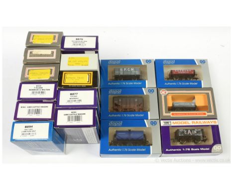 Dapol OO Gauge a group of Goods Wagons consisting of BPCM Gunpowder Van, Cadbury Bourneville 4-Plank Open, GW Grain Hopper we