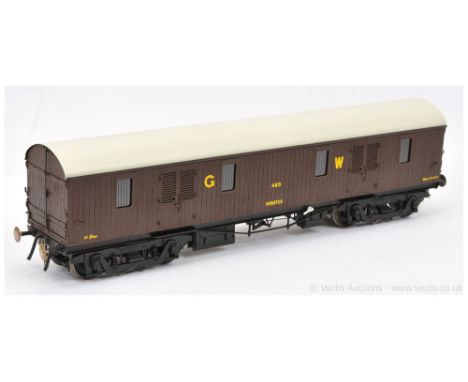 Custom Carriages Gauge 1 1/32nd scale GWR Monster Van No.485.  Sides with wood effect panelling with GW, running number 485 a