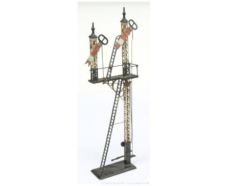 Bing Gauge 1 or Larger Junction style Signal mounted on a base measuring 5" x 2 1/2" and standing 19 1/2" tall (59cm) finishe
