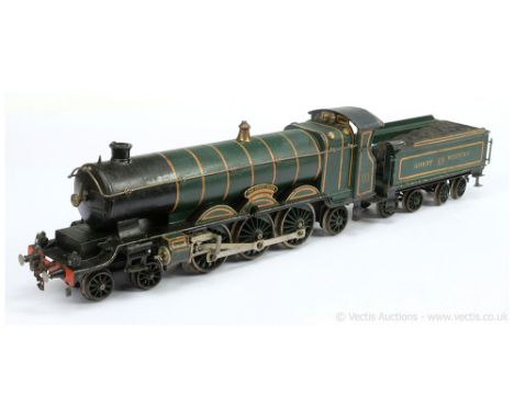 Marklin Gauge 1 4-6-2 Loco and Tender GWR lined green "The Great Bear" No.111, clockwork. This is a clockwork version with li