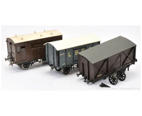 Scratch / Kitbuilt Gauge 1 1/32nd scale trio of Goods Wagons consisting of LBSC (London Brighton &amp; South Coast Railway) C