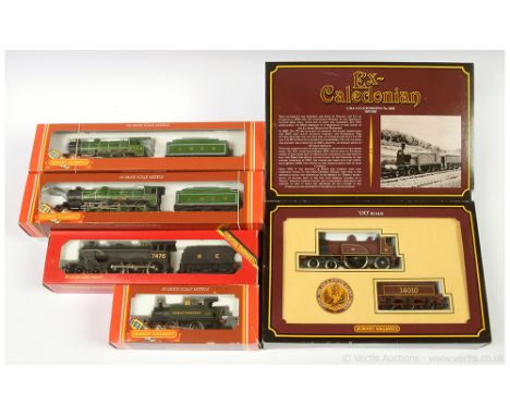 Hornby Railways Steam Locos comprising R763 4-2-2 LMS lined crimson (ex-Caledonian) Loco No.14010, right side middle of footp