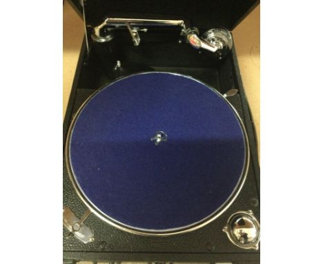 A table top gramophone.