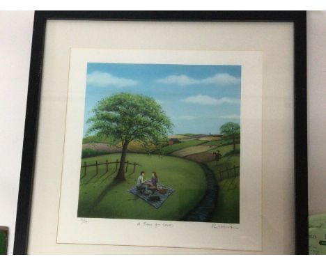 A framed modern British Coloured Lithograph by Paul Horton (b1958) the picture entitled A Time for Love 75/295. Very good con