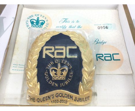 A limited edition of 1000 RAC Queens Golden jubilee badge