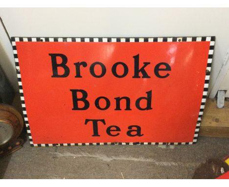 A vintage Brooke Bond Tea enamel sign 76cm wide 52cm tall