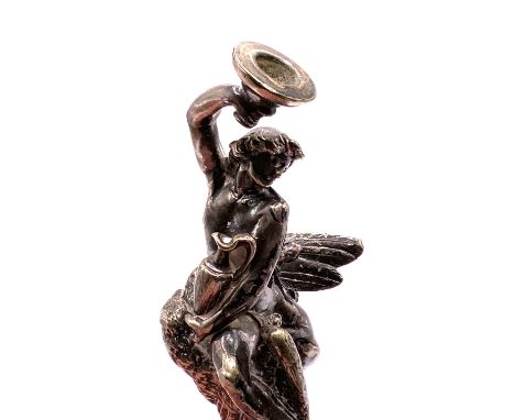 A Late Victorian silver plated figure in the form of Ganymede seated upon an eagle holing a cup and an amphora, dated 1851. 1