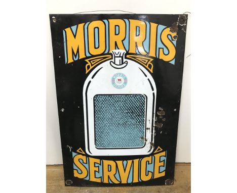 A Vintage Morris Service enamel sign, 35cm wide 53cm tall
